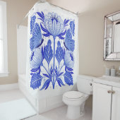 イラストレーションで蝶と花を分離 シャワーカーテン (インサイチュ)