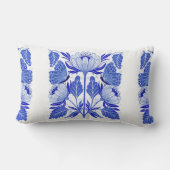 イラストレーションで蝶と花を分離 ランバークッション (裏面)