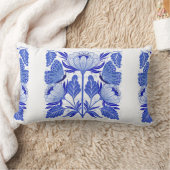 イラストレーションで蝶と花を分離 ランバークッション (ブランケット)