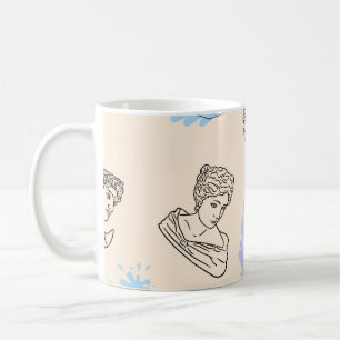 イラストレーションとギリシャの像の輪郭。B コーヒーマグカップ