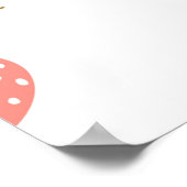 イラストレーションと可愛いプードル犬を丸で囲む ポスター (角)