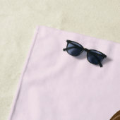 イラストレーションと名前が大好き走かわいい女の子 ビーチタオル (インサイチュ)