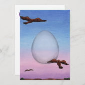 イラストレーションに飛んでいる囲まれた巨大な卵 シーズンカード (正面/裏面)