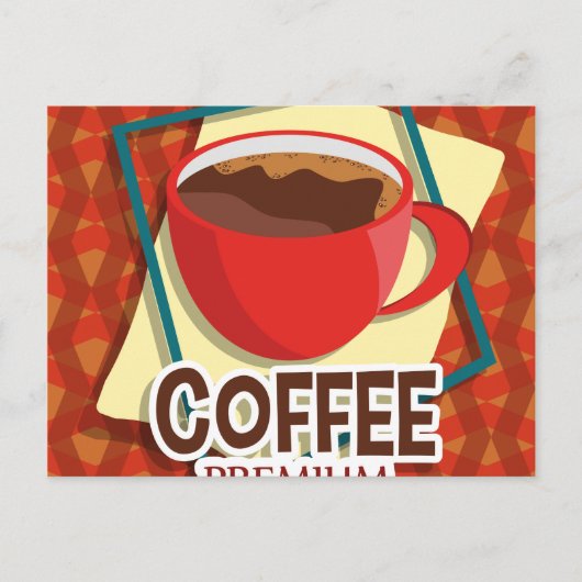 イラストレーションのおいしいコーヒー ポストカード (正面)