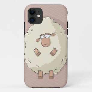イラストレーションのかわいいおもしろい巨大な羊 iPhone 11 ケース