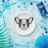 イラストレーションのかわいいフレンチ・ブルドッグ ペーパープレート (パーティー)