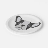 イラストレーションのかわいいフレンチ・ブルドッグ ペーパープレート (アングル)