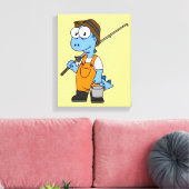 イラストレーションのアロサウルス漁師。 キャンバスプリント (インサイチュ (リビング))