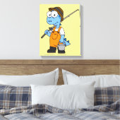 イラストレーションのアロサウルス漁師。 キャンバスプリント (インサイチュ (寝室))