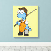 イラストレーションのアロサウルス漁師。 キャンバスプリント (インサイチュ (ウッドフロア))