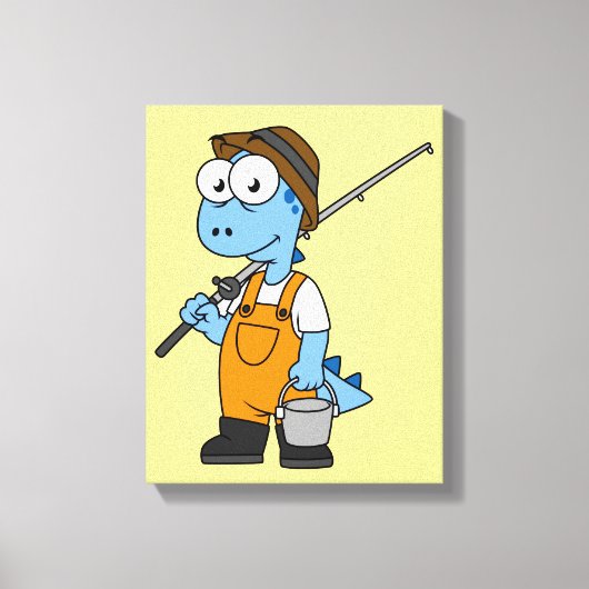 イラストレーションのアロサウルス漁師。 キャンバスプリント (正面)