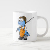 イラストレーションのアロサウルス漁師。 ジャンボコーヒーマグカップ (右)