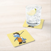 イラストレーションのアロサウルス漁師。 スクエアペーパーコースター (インサイチュ)