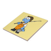 イラストレーションのアロサウルス漁師。 タイル (側面)