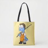 イラストレーションのアロサウルス漁師。 トートバッグ (正面)