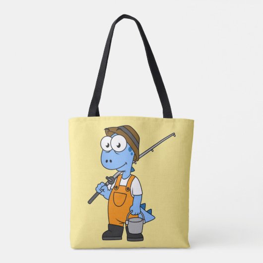 イラストレーションのアロサウルス漁師。 トートバッグ (裏面)