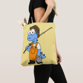 イラストレーションのアロサウルス漁師。 トートバッグ (クローズアップ)