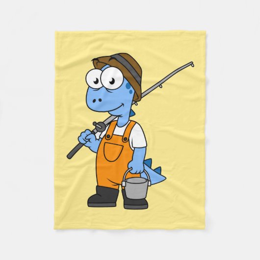 イラストレーションのアロサウルス漁師。 フリースブランケット (正面)