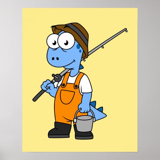 イラストレーションのアロサウルス漁師。 ポスター (正面)