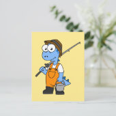 イラストレーションのアロサウルス漁師。 ポストカード (スタンド正面)