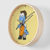 イラストレーションのアロサウルス漁師。 壁時計 (傾斜)