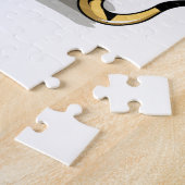 イラストレーションのイグアノドンとショッピングバッグ。 ジグソーパズル (側面)