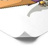 イラストレーションのイグアノドンとショッピングバッグ。 ポスター (角)