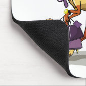 イラストレーションのイグアノドンとショッピングバッグ。 マウスパッド (コーナー)