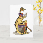 イラストレーションのイグアノドン彼女の爪、 ネイル。 カード (黄色い花)