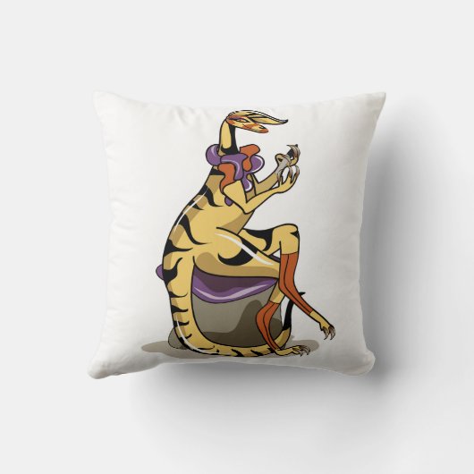 イラストレーションのイグアノドン彼女の爪、 ネイル。 クッション (裏面)