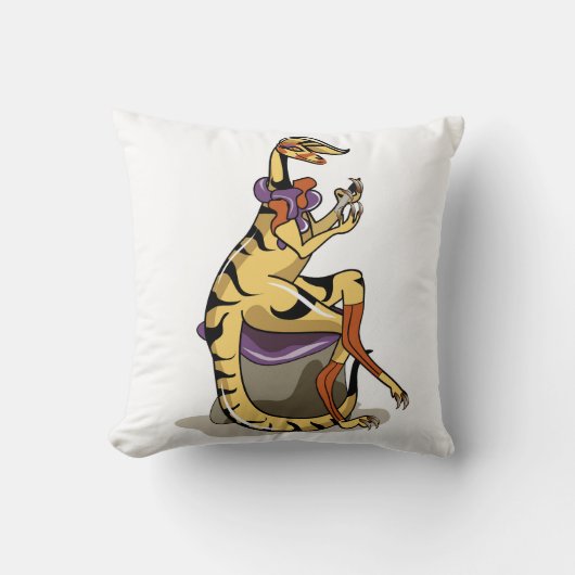 イラストレーションのイグアノドン彼女の爪、 ネイル。 クッション (正面)