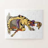 イラストレーションのイグアノドン彼女の爪、 ネイル。 ジグソーパズル (横)