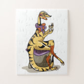 イラストレーションのイグアノドン彼女の爪、 ネイル。 ジグソーパズル (縦)