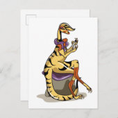 イラストレーションのイグアノドン彼女の爪、 ネイル。 ポストカード (正面/裏面)