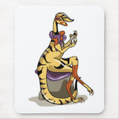 イラストレーションのイグアノドン彼女の爪、 ネイル。 マウスパッド (正面)