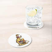 イラストレーションのイグアノドン彼女の爪、 ネイル。 ラウンドペーパーコースター (インサイチュ)