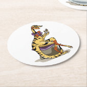 イラストレーションのイグアノドン彼女の爪、 ネイル。 ラウンドペーパーコースター (アングル)