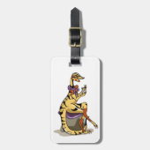 イラストレーションのイグアノドン彼女の爪、 ネイル。 ラゲッジタグ (正面縦)