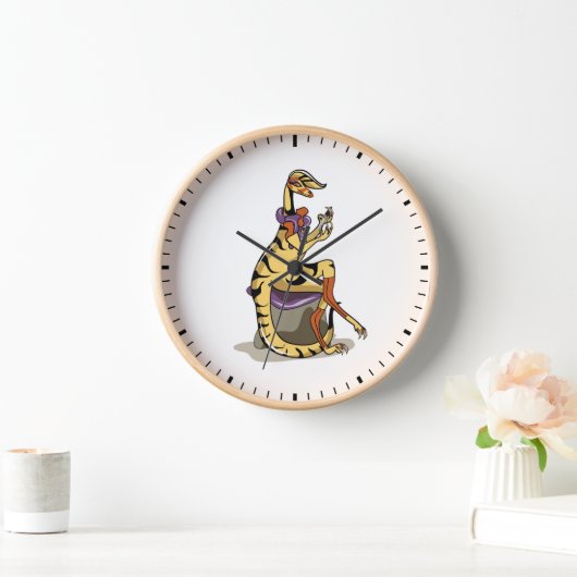 イラストレーションのイグアノドン彼女の爪、 ネイル。 壁時計 (ホーム)