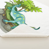 イラストレーションのイグアノドン日光浴。 シェルパブランケット (3/4)