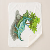 イラストレーションのイグアノドン日光浴。 シェルパブランケット (正面)