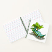 イラストレーションのイグアノドン日光浴。 ノートブック (内部)