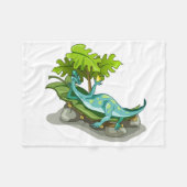 イラストレーションのイグアノドン日光浴。 フリースブランケット (正面(横))