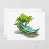 イラストレーションのイグアノドン日光浴。 ポストカード (正面/裏面)
