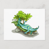 イラストレーションのイグアノドン日光浴。 ポストカード (正面)