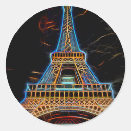 イラストレーションのエッフェルタワー – パリ，フランス ラウンドシール
