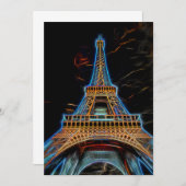 イラストレーションのエッフェルタワー – パリ,フランス 招待状 (正面/裏面)