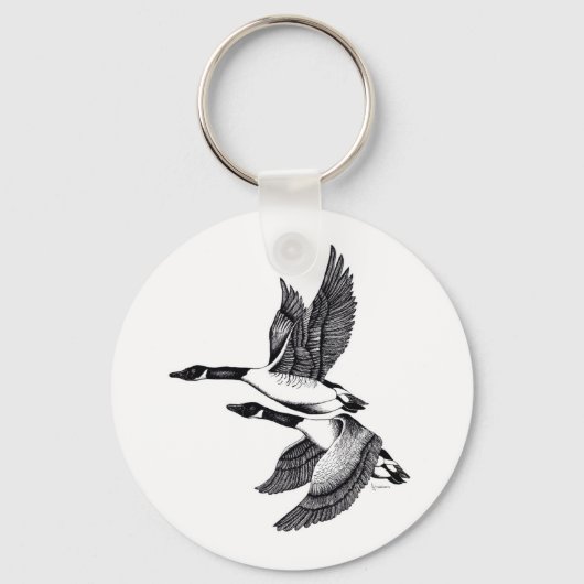 イラストレーションのカナダのゲーゼのボタンキーリング キーホルダー (正面)