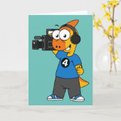 イラストレーションのカメラ操作者。 カード (黄色い花)