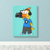 イラストレーションのカメラ操作者。 キャンバスプリント (インサイチュ (ウッドフロア))